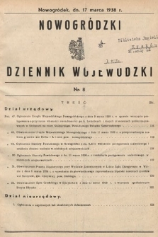 Nowogródzki Dziennik Wojewódzki. 1938, nr 8