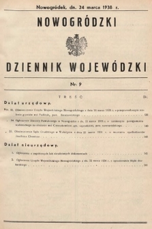 Nowogródzki Dziennik Wojewódzki. 1938, nr 9