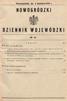 Nowogródzki Dziennik Wojewódzki. 1938, nr 10