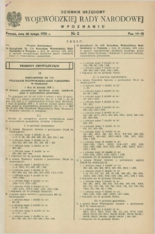 Dziennik Urzędowy Wojewódzkiej Rady Narodowej w Poznaniu. 1970, nr 2 (20 lutego)