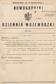 Nowogródzki Dziennik Wojewódzki. 1938, nr 11