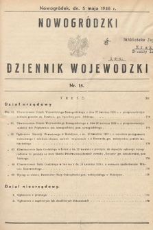 Nowogródzki Dziennik Wojewódzki. 1938, nr 13