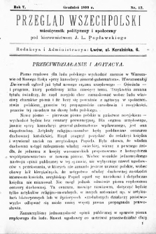 Przegląd Wszechpolski : miesięcznik polityczny i społeczny. 1899, nr 12