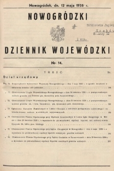 Nowogródzki Dziennik Wojewódzki. 1938, nr 14