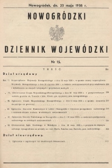 Nowogródzki Dziennik Wojewódzki. 1938, nr 15