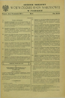 Dziennik Urzędowy Wojewódzkiej Rady Narodowej w Poznaniu. 1971, nr 8 (25 sierpnia)