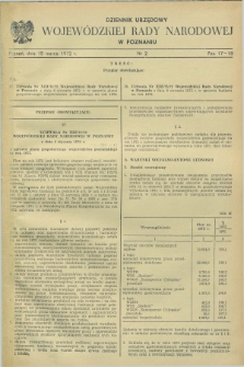 Dziennik Urzędowy Wojewódzkiej Rady Narodowej w Poznaniu. 1972, nr 2 (15 marca)