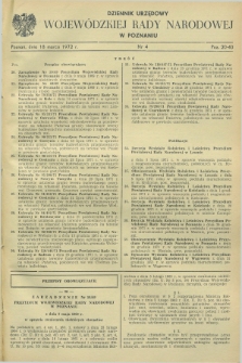 Dziennik Urzędowy Wojewódzkiej Rady Narodowej w Poznaniu. 1972, nr 4 (18 marca)