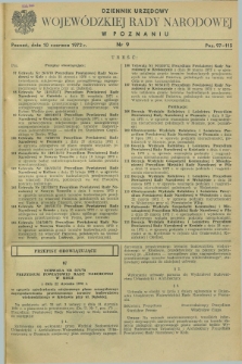 Dziennik Urzędowy Wojewódzkiej Rady Narodowej w Poznaniu. 1972, nr 9 (10 czerwca)