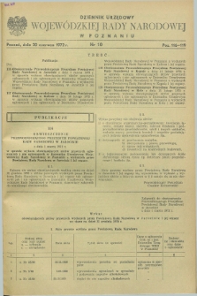 Dziennik Urzędowy Wojewódzkiej Rady Narodowej w Poznaniu. 1972, nr 10 (20 czerwca)