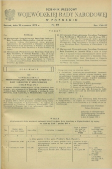 Dziennik Urzędowy Wojewódzkiej Rady Narodowej w Poznaniu. 1972, nr 12 (26 czerwca)