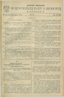 Dziennik Urzędowy Wojewódzkiej Rady Narodowej w Poznaniu. 1972, nr 31 (28 grudnia)