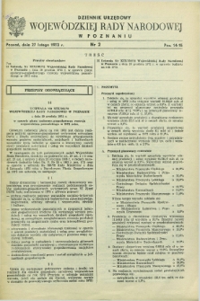 Dziennik Urzędowy Wojewódzkiej Rady Narodowej w Poznaniu. 1973, nr 2 (27 lutego)