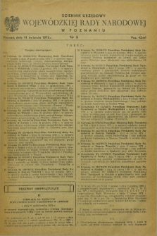Dziennik Urzędowy Wojewódzkiej Rady Narodowej w Poznaniu. 1973, nr 6 (14 kwietnia)