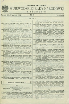 Dziennik Urzędowy Wojewódzkiej Rady Narodowej w Poznaniu. 1973, nr 11 (11 sierpnia)