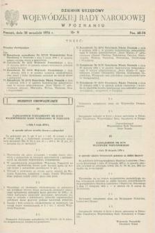 Dziennik Urzędowy Wojewódzkiej Rady Narodowej w Poznaniu. 1976, nr 9 (20 września)