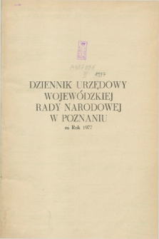 Dziennik Urzędowy Wojewódzkiej Rady Narodowej w Poznaniu. 1977, Skorowidz alfabetyczny