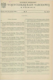 Dziennik Urzędowy Wojewódzkiej Rady Narodowej w Poznaniu. 1979, nr 5 (10 czerwca)