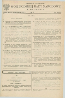 Dziennik Urzędowy Wojewódzkiej Rady Narodowej w Poznaniu. 1979, nr 7 (15 października)