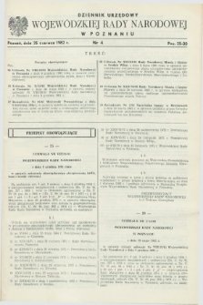 Dziennik Urzędowy Wojewódzkiej Rady Narodowej w Poznaniu. 1982, nr 4 (25 czerwca)