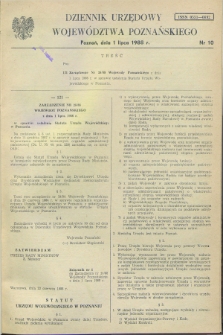 Dziennik Urzędowy Województwa Poznańskiego. 1988, nr 10 (1 lipca)