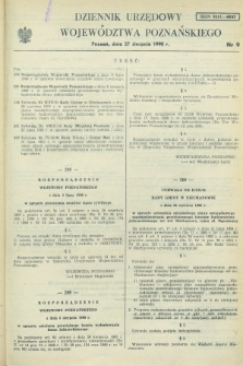 Dziennik Urzędowy Województwa Poznańskiego. 1990, nr 9 (27 sierpnia)