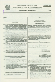 Dziennik Urzędowy Województwa Poznańskiego. 1991, nr 9 (17 czerwca)