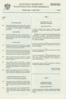 Dziennik Urzędowy Województwa Poznańskiego. 1991, nr 10 (17 lipca)