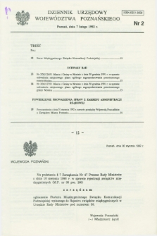 Dziennik Urzędowy Województwa Poznańskiego. 1992, nr 2 (7 lutego)