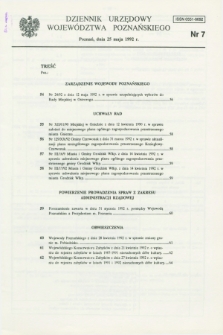 Dziennik Urzędowy Województwa Poznańskiego. 1992, nr 7 (25 maja)