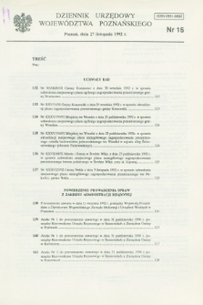 Dziennik Urzędowy Województwa Poznańskiego. 1992, nr 15 (27 listopada)