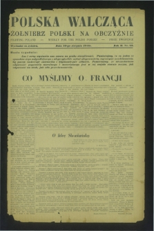 Polska Walcząca - Żołnierz Polski na Obczyźnie = Fighting Poland : weekly for the Polish Forces. R.2, nr 22 (10 sierpnia 1940)