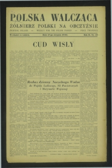 Polska Walcząca - Żołnierz Polski na Obczyźnie = Fighting Poland : weekly for the Polish Forces. R.2, nr 23 (17 sierpnia 1940)