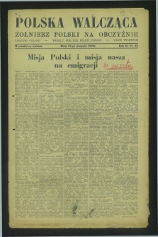 Polska Walcząca - Żołnierz Polski na Obczyźnie = Fighting Poland : weekly for the Polish Forces. R.2, nr 25 (31 sierpnia 1940)