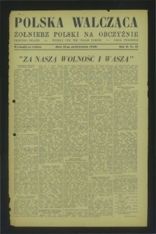 Polska Walcząca - Żołnierz Polski na Obczyźnie = Fighting Poland : weekly for the Polish Forces. R.2, nr 31 (12 października 1940)