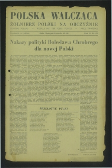 Polska Walcząca - Żołnierz Polski na Obczyźnie = Fighting Poland : weekly for the Polish Forces. R.2, nr 32 (19 października 1940)
