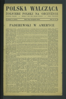 Polska Walcząca - Żołnierz Polski na Obczyźnie = Fighting Poland : weekly for the Polish Forces. R.2, nr 36 16 listopada (1940)