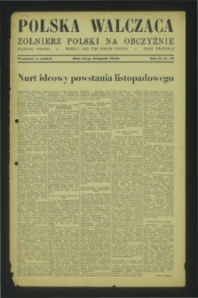 Polska Walcząca - Żołnierz Polski na Obczyźnie = Fighting Poland : weekly for the Polish Forces. R.2, nr 37 (23 listopada 1940)