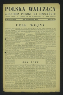 Polska Walcząca - Żołnierz Polski na Obczyźnie = Fighting Poland : weekly for the Polish Forces. R.2, nr 38 (29 listopada 1940)
