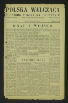 Polska Walcząca - Żołnierz Polski na Obczyźnie = Fighting Poland : weekly for the Polish Forces. R.2, nr 39 (7 grudnia 1940)