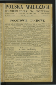 Polska Walcząca - Żołnierz Polski na Obczyźnie = Fighting Poland : weekly for the Polish Forces. R.3, nr 4 (25 stycznia 1941)