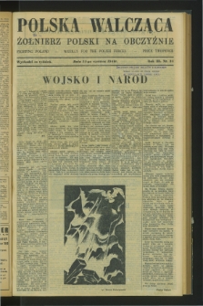 Polska Walcząca - Żołnierz Polski na Obczyźnie = Fighting Poland : weekly for the Polish Forces. R.3, nr 24 (14 czerwca 1941)