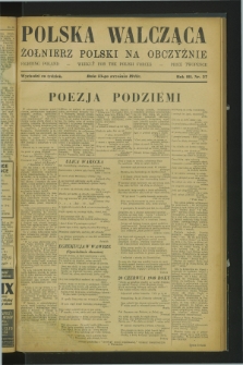 Polska Walcząca - Żołnierz Polski na Obczyźnie = Fighting Poland : weekly for the Polish Forces. R.3, nr 37 (13 września 1941)