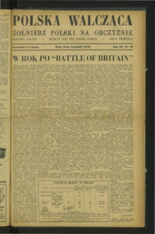 Polska Walcząca - Żołnierz Polski na Obczyźnie = Fighting Poland : weekly for the Polish Forces. R.3, nr 46 (15 listopada 1941)