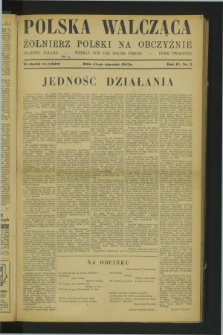 Polska Walcząca - Żołnierz Polski na Obczyźnie = Fighting Poland : weekly for the Polish Forces. R.4, nr 5 (31 stycznia 1942)