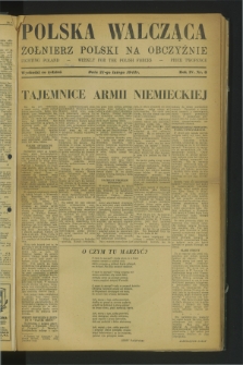 Polska Walcząca - Żołnierz Polski na Obczyźnie = Fighting Poland : weekly for the Polish Forces. R.4, nr 8 (21 lutego 1942)