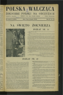 Polska Walcząca - Żołnierz Polski na Obczyźnie = Fighting Poland : weekly for the Polish Forces. R.4, nr 33 (15 sierpnia 1942)