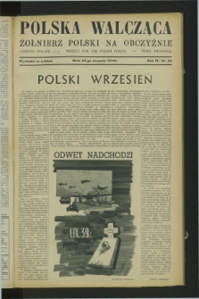 Polska Walcząca - Żołnierz Polski na Obczyźnie = Fighting Poland : weekly for the Polish Forces. R.4, nr 35 (29 sierpnia 1942)