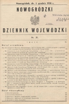 Nowogródzki Dziennik Wojewódzki. 1938, nr 31