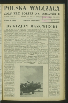 Polska Walcząca - Żołnierz Polski na Obczyźnie = Fighting Poland : weekly for the Polish Forces. R.5, nr 25 (26 czerwca 1943)